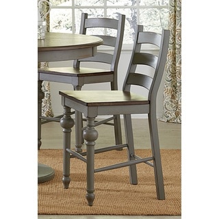 Progressive Colonnades Grey Faux-wood Ladder Counter Chair