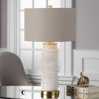 Uttermost Codru Gloss White Ceramic Lamp