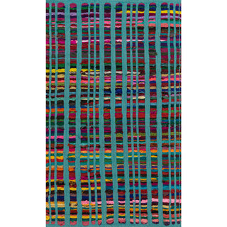 Flatweave Rory Turquoise Multi Cotton Rug (1'8 x 3')