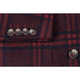 Verno Men's Red/Blue Wool/Rayon/Nylon Plaid Double-breasted Peak Lapel Slim-fit Blazer - Thumbnail 4