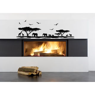 African Safari Wall Decal Vinyl Stickers Decals Animal Vinyl Sticker Decal size 22x35 Color Black