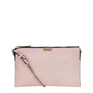 Burberry Peyton Pink Leather Check Crossbody Handbag