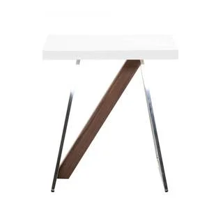 Modern Life Liam White Acrylic and Stainless Steel End Table
