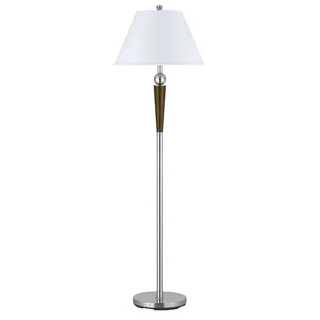 Steel Wood Accent Modern 100-watt Floor Lamp
