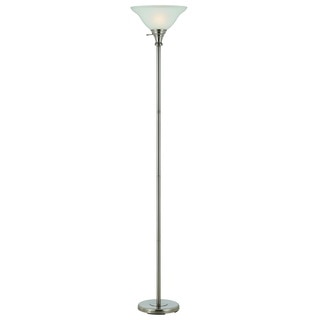 Brushed Steel and Glass 150-watt 3-way Torchiere Lamp