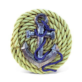 Puzzled Rope With Anchor Multicolor Resin Nautical Magnet