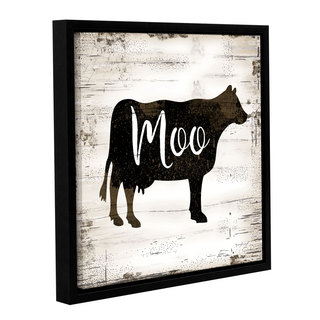 Jennifer Pugh's 'Farmhouse Cow' Gallery Wrapped Floater-framed Canvas