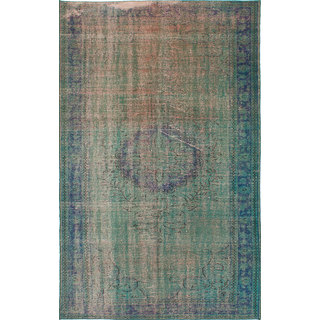 ecarpetgallery Hand-Knotted Color Transition Green Wool Rug (5'7 x 9'2)