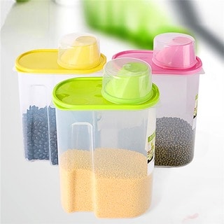 Basicwise Green/Clear BPA-free Plastic Food Saver Kitchen Food Cereal Storage Containers