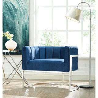 'Magnolia' Navy Chair with Silver Base