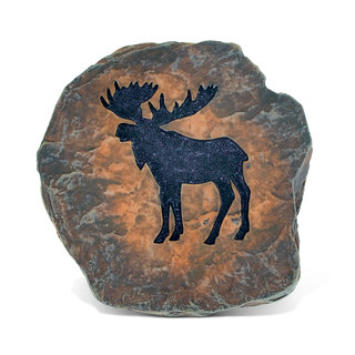 Puzzled 'Wild Moose' Multicolored Resin/Stone Coaster Decor
