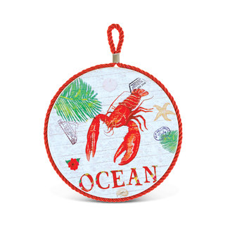 Puzzled Nautical Decor Collection Lobster Ceramic Pot Holder