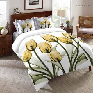 Laural Home X-Ray Gold Tulip Bouquet Comforter