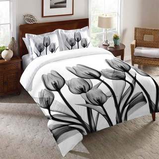 Laural Home X-Ray Monochromatic Tulips Comforter