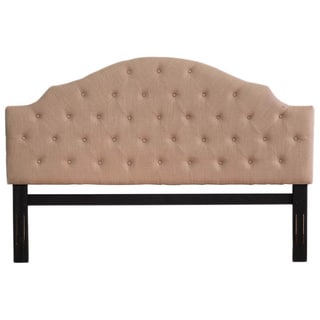 Humboldt Cushioned Tufted Stepped Arch Tan Fabric King Headboard