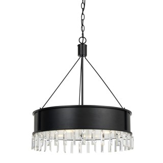 Roby Metal Glass Round Shade 4-light Chandelier