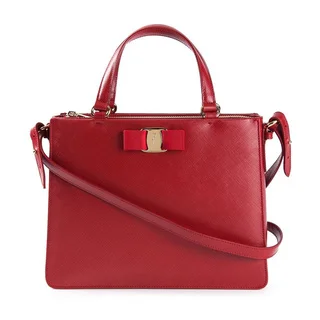 Salvatore Ferragamo Tracy Red Saffiano Leather Handbag