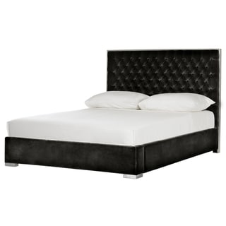 Safavieh Couture High Line Collection Chester Black Velvet King Bed