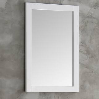 Fresca Hartford White Wood 20-inch Traditional Bathroom Mirror