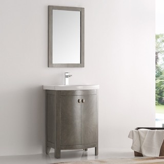 Fresca Greenwich Antique-silver Wood 24-inch Single-sink Bathroom Vanity