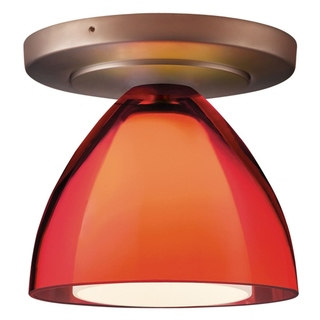 Bruck Lighting Rainbow 2 Matte Chrome Metal and Red and White Glass Low Voltage 1-light Ceiling Mount Fixture