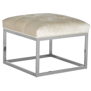 Safavieh Couture High Line Collection Sidney White Velvet Ottoman