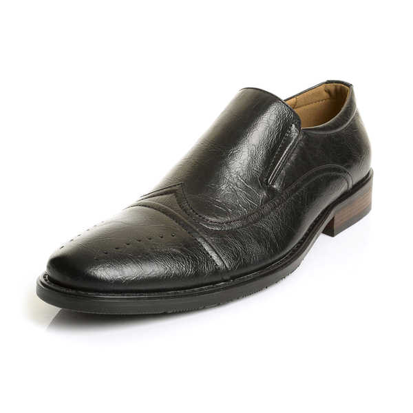 Henry Ferrera Collection Men's Faux Leather Slip-on Dress Loafers