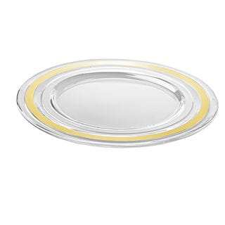 Majestic Gifts Quality Baguette Gold Hand Painted Glass 12.6-inch Charger Plate (Set of 2)