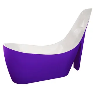 ANZZI Gala 6.7 ft. Acrylic Reversible Drain Freestanding Bathtub in Glossy Violet