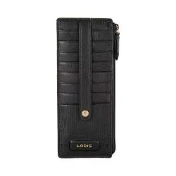 Women's Lodis Cordoba Credit Card Case With Zipper Pocket Black