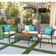 Cancun Outdoor 4-piece Wicker Chat Set with Cushions by Christopher Knight Home