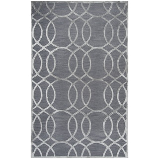 Rizzy Home Monroe Grey Wool and Viscose Hand-tufted Area Rug (5' x 8')