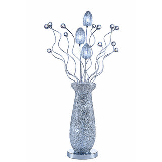 Urban Designs Silver Floral Display LED Table Lamp