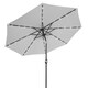 Trademark Innovations Grey Polyester/Steel 9-foot Deluxe Solar-powered LED Lighted Patio Umbrella