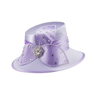 Giovanna Signature Women's Purple Rhinestone-embellished Satin Hat