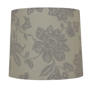 Decor Therapy Grey Cotton Floral Print Lamp Shade