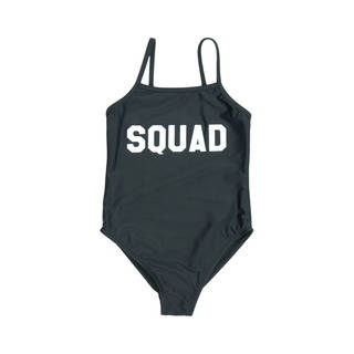 Dippin' Daisy's Squad Girls' Black Nylon and Spandex One-piece Swimsuit