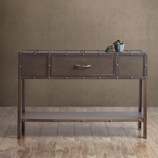 INK+IVY Benicia Industrial Grey Console Table