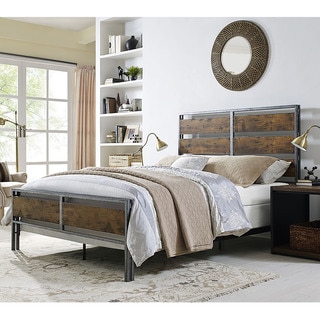 Pine Canopy Mammoth Cave Metal and Wood Plank Queen Bed