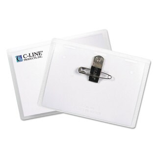 C-Line Name Badge Kits Top Load 4 x 3 Clear Combo Clip/Pin 50/Box
