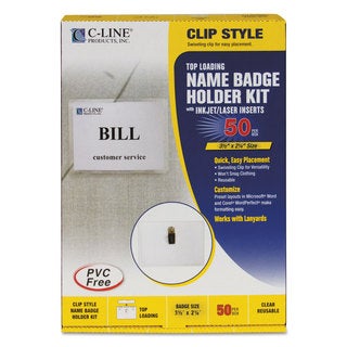 C-Line Name Badge Kits Top Load 3 1/2 x 2 1/4 Clear 50/Box