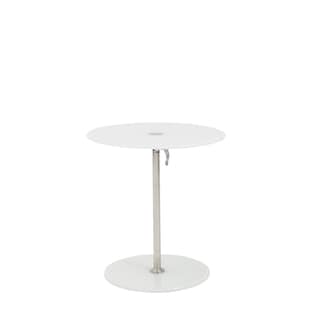 Euro Style Radinka White Glass/Stainless Steel Round Side Table