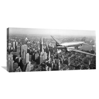 Global Gallery Anonymous 'DC-4 over Manhattan, NYC' Giclee Canvas Wall Art