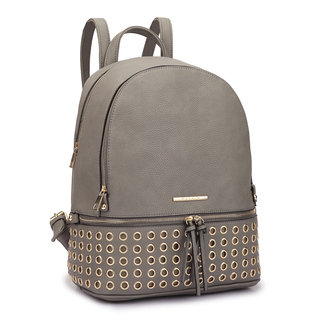 Dasein Faux Leather Round Studded Fashion Backpack
