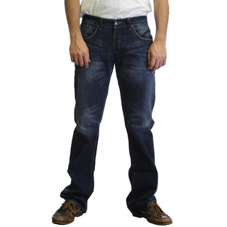 Dinamit Men's JT Blue Cotton Straight-leg Jeans