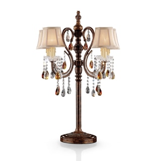 Furniture of America Sabrina Traditional Bell Shaped Brown Table Lamp