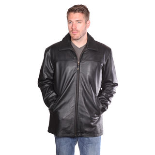 Mason and Cooper Black Nuborn Cowhide Zip-front Leather Jacket