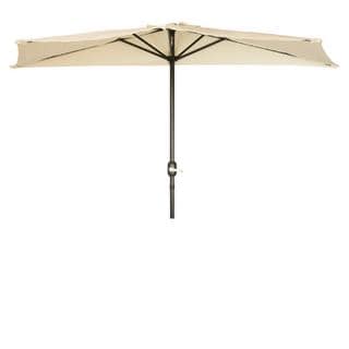 Trademark Innovations Beige 9' Patio Half Umbrella