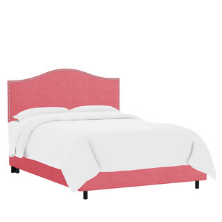 Skyline Furniture Custom Nailhead Trim Linen Upholstered Bed
