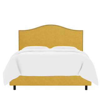 Skyline Furniture Custom Nailhead Trim Linen Upholstered Bed